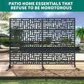 Accreate Decorative Wrought Privacy Screen - Easy Snap - Together Room Divider for Indoor/Outdoor Use, Breathable Wind - Resistant Partition with Anti - Tip Base (6x3.8ft)