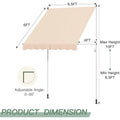 AECOJOY Manual Retractable Awning, 78" Non-Screw Outdoor Patio Awning, Beige