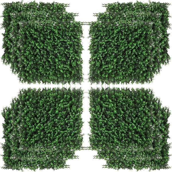 DUOSONG Outsunny Grass Wall Panels, 20" X 20" Artificial Grass Wall Decor, Greenery Backdrop Panels Wall for Outdoor, Indoor, Garden, Fence, Backyard, Fresh Green Green POLYETHYLENE Garden & Outdoor