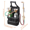 Yescom DOT Oxy Acetylene Torch Kit Gas Tank Brazing Welding Cutting Black Holder Gauge Portable Brass Nozzle Long Pipe Goggles Heavy Duty Oxygen