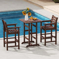 Adirondack Bar Chairs Set of 2/4, 29" HDPE Bar Height Outdoor Stools w/ Backrest & Footrest, All-Weather Backyard Patio High-Top Chairs