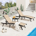 AECOJOY Outdoor Chaise Lounge, All Weather Pool Lounge Chairs Ergonomic Design (Beige, 2 PCs)