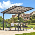 AECOJOY 10' x 8' Gazebo Outdoor Pergola for Patio, 8x10 Freestanding Lean to Hard Top Grill Gazebo