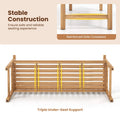 Tangkula 62" Teak Wood Outdoor Bench 3-Seat Solid Wood Garden Patio Bench