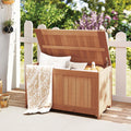Tangkula 3-in-1 52 Gallon Wood Outdoor Storage Box