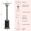 50,000 BTU Propane Patio Heater, Standing Stainless Steel Outdoor Heater with Wheels, Triple Protection, CSA Certified for Deck & Commercial