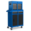 2 - in - 1 Rolling Tool Chest, 5-Drawer Tool Storage Cabinet with Wheels, Adjustable Shelf, Tool Box Organizer for Garage Warehouse Workshop