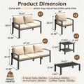 AECOJOY Metal Patio Furniture Set, 7 Seats Modern Outdoor Furniture with Deep Cushions