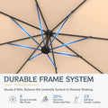 AECOJOY 10x10 FT Cantilever Patio Umbrella with Base, Aluminum Offset Umbrella with 360° Rotation