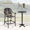 Tangkula 3 Piece Patio Bar Set