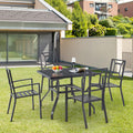 AECOJOY Metal Dining Chairs, Outdoor Patio Dining Chairs with Armrest