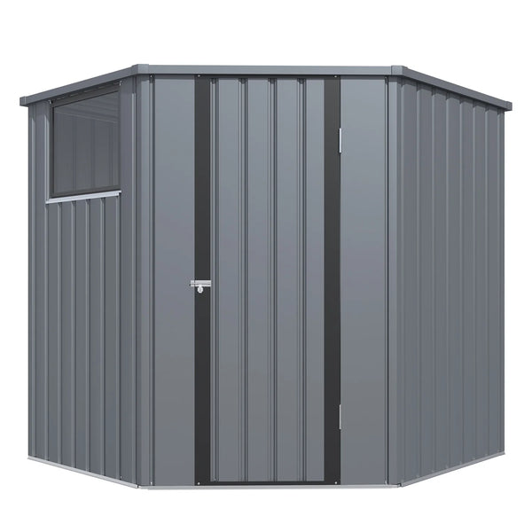 AECOJOY Corner 6x6 Storage Sheds & Outdoor Storage with Openable Windows & Lockable Doors, Utility and Tool Storage