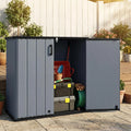 Tangkula 23.5 Cu.ft Outdoor Storage Box with Floor & Lockable Door