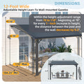 AECOJOY 12x10 Outdoor Hardtop Gazebo Adjustable Height (6.5-9.8Ft) Pergola for Patio