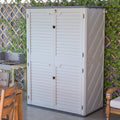 AECOJOY 61.6 Cu.ft Outdoor Resin Storage Shed with Easy Lift Hinges & Adjustable Divider