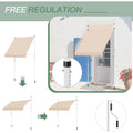 AECOJOY Manual Retractable Awning, 78" Non-Screw Outdoor Patio Awning, Beige