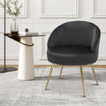 Monibloom Velvet Accent Chair, Modern Upholstered Single Sofa Side Chair, Comfy Barrel Club Living Room Armchair with Golden Metal Legs