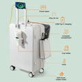 24 in Checked Luggage with Front Pocket, USB Charging Port, Built - in Lock Carry on Suitcase, Cup Holder and Phone Holder, Medium Hardside Suitcase