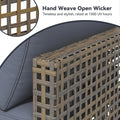 AECOJOY 7-Piece Patio Outdoor Furniture Set, Boho Outdoor Sectional Set, Dark Brown&Dark Grey