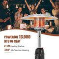 13,000 BTU Portable Tabletop Propane Patio Heater, Stainless Steel LP Gas Heater with Weighted Base & Adjustable Thermostat for Backyard, Restaurant
