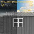 AECOJOY 12x10 FT Outdoor Storage Shed Metal, Large Garden Tool Sheds, Waterproof Steel Utility Storage Building