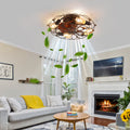 Industrial Cage Ceiling Fan - Low - Profile 7 - Blade Fan with Remote & Light - Modern Rustic Cooling for Small Spaces