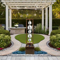 Ferrisland Outdoor Water Fountain with Pump, Relaxing Stainless Steel Geometric Sphere Freestanding Waterfall Fountains Modern Home Decor for Patio Garden Yard, Gift Idea, Bronze