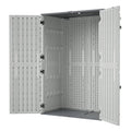 AECOJOY 61.6 Cu.ft Outdoor Resin Storage Shed with Easy Lift Hinges, Weatherproof Tall Unit with 4 Doors