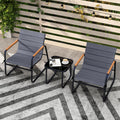 Tangkula 3 Pieces Patio Bistro Set Outdoor Fabric Conversation Set