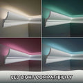 7-Piece Crown Molding with LED Duct Kit, 55.12 ft Waterproof Channel for Ambient Home Accent Lighting and LED Strip Installation