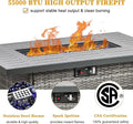 Layinsun 44" Propane Gas Fire Pit Table, 55000 BTU Rectangular Fire Pit with Glass Wind Guard for Outside Patio Deck Garden Backyard