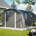AECOJOY 10x12 FT Large Metal Outdoor Storage Shed with Floor Frame, Heavy-Duty Storage Building with Diamond Roof