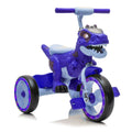 Xuanlur Kids Ride on Dinosaur Tricycle, Toddlers Kid Trike with Wide Flash Wheels, Anti - Slip Pedals, Rear Basket, Music & LED Lights, Toddler Bike