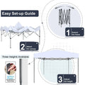 GVDV Canopy Tent, 10x10 Ft Easy Pop up Outdoor Canopy Tent, Portable Straight Leg Gazebo Instant Canopy, Blue