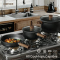 Carote 13-Pcs Nonstick Cookware Sets, Pots and Pans with Stay - Cool Handles, Induction Compatible Kitchen Set, (Black)
