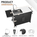 AECOJOY Outdoor Kitchen Sink with Hose Hook up, Stainless Steel Grill Prep Table Kitchen Cabinets Island