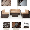 AECOJOY 7 Piece Outdoor Patio Furniture Set with Waterproof Cover, Brown & Beige