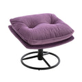 Velvet Swivel Accent Chair with Ottoman, Modern Chaise Lounge Chair with Metal Frame and Footstool, Comfy Armchair Reading Chair