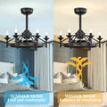 Maxax Candlestick Ceiling Fan with Light, 21" White Vintage Ceiling Fan with Remote Control, 6 Speeds Reversible Timing Ceiling Fan