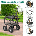 Portable Garden Hose Reel Cart Holds 300FT of 5/8" Large Capacity, Heavy-Duty Metal Hose Cart with 4 Wheels & Storage Basket for Lawn Yard