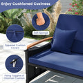 Tangkula Patio Rattan Daybed with 4-Level Adjustable Backrest