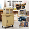 2 - in - 1 Rolling Tool Chest, 5-Drawer Tool Storage Cabinet with Wheels, Adjustable Shelf, Tool Box Organizer for Garage Warehouse Workshop