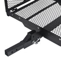 HECASA Hitch Mounted Cargo Carrier Mobility Scooter and Wheelchair Carrier Rack with Loading Ramp Luggage Basket Disability Medical Lift Rack