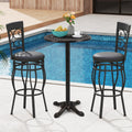 Tangkula 24" Outdoor Round Bar Table Cast Aluminum Heavy Duty Patio High Table with Stable Cross-Shaped Base