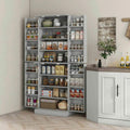 Spaco 17-Tier Kitchen Small Pantry Cabinet with 2 Doors and 6 Adjustable Shelves, Cabinet Pantry, Freestanding 5-Tier Shelving Pantries