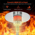 50,000 BTU Propane Patio Heater, Standing Stainless Steel Outdoor Heater with Wheels, Triple Protection, CSA Certified for Deck & Commercial