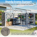 AECOJOY 10x12 FT Large Metal Outdoor Storage Shed with Floor Frame, Heavy-Duty Storage Building with Diamond Roof