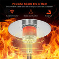 50,000 BTU Propane Patio Heater, Standing Stainless Steel Outdoor Heater with Wheels, Triple Protection, CSA Certified for Deck & Commercial