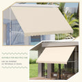 AECOJOY Manual Retractable Awning, 118" Non-Screw Outdoor Patio Awning, Beige