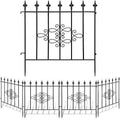 Amagabeli GARDEN & HOME Decorative Garden Fence GFP008 27inx10ft Outdoor Coated Rustproof Metal Garden Fencing Panel Animal Barrier Iron Folding Edge Wire Border Fence Ornamental for Patio Landscape